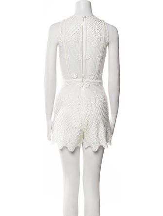 Alexis Lace Pattern Crew Neck Romper