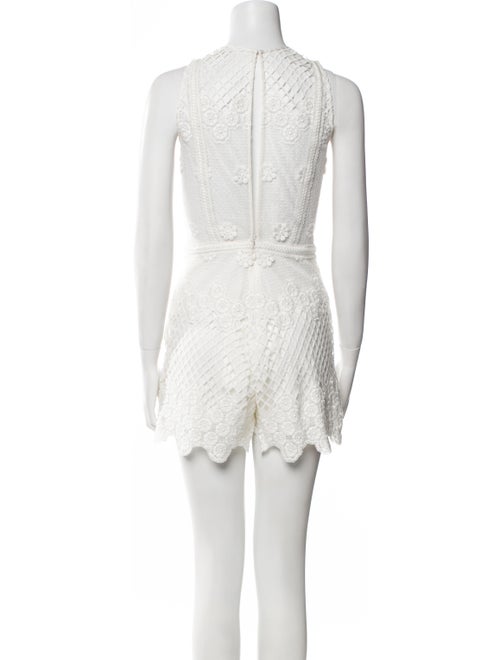 Alexis Lace Pattern Crew Neck Romper