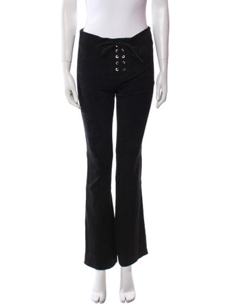 Alexis Lamb Leather Straight Leg Pants