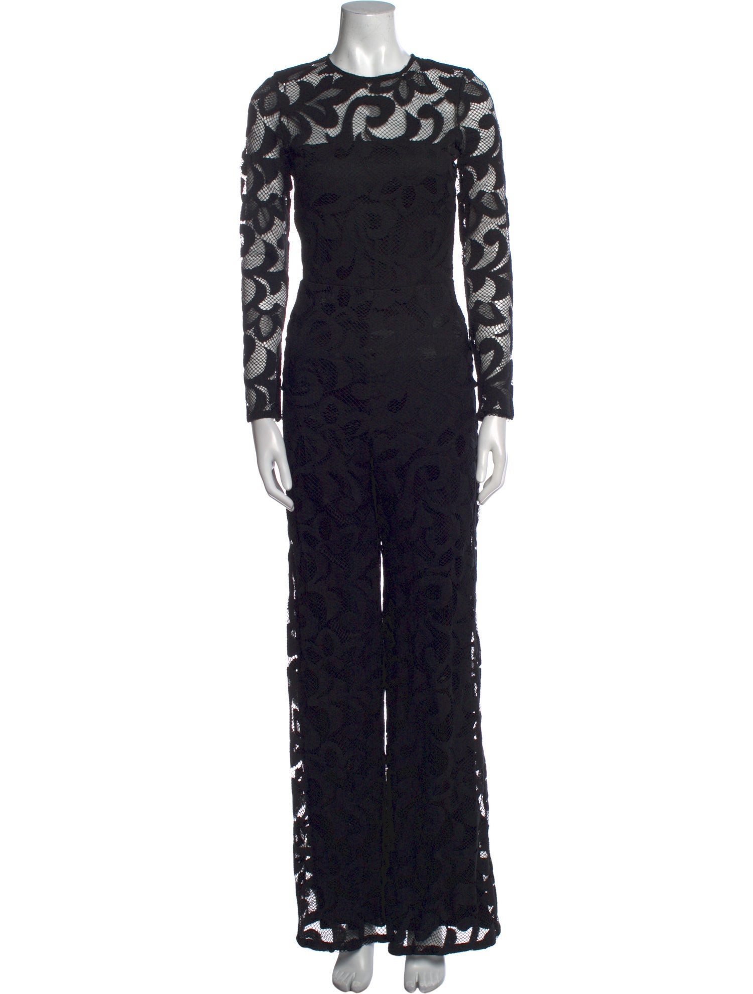 Alexis Lace Pattern Crew Neck Jumpsuit