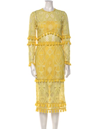 Alexis Lace Pattern Midi Length Dress