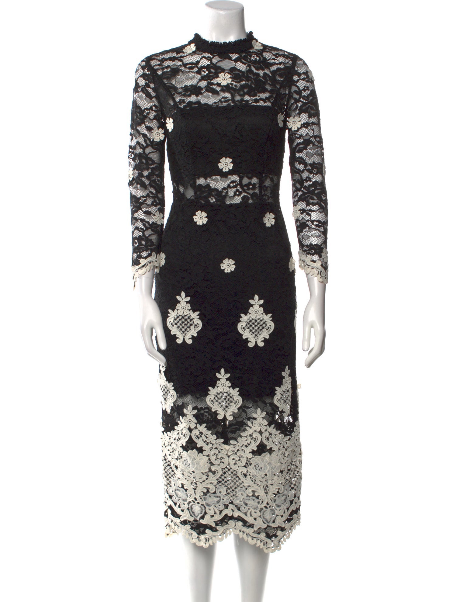 Alexis Lace Pattern Midi Length Dress