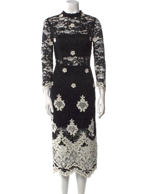 Alexis Lace Pattern Midi Length Dress