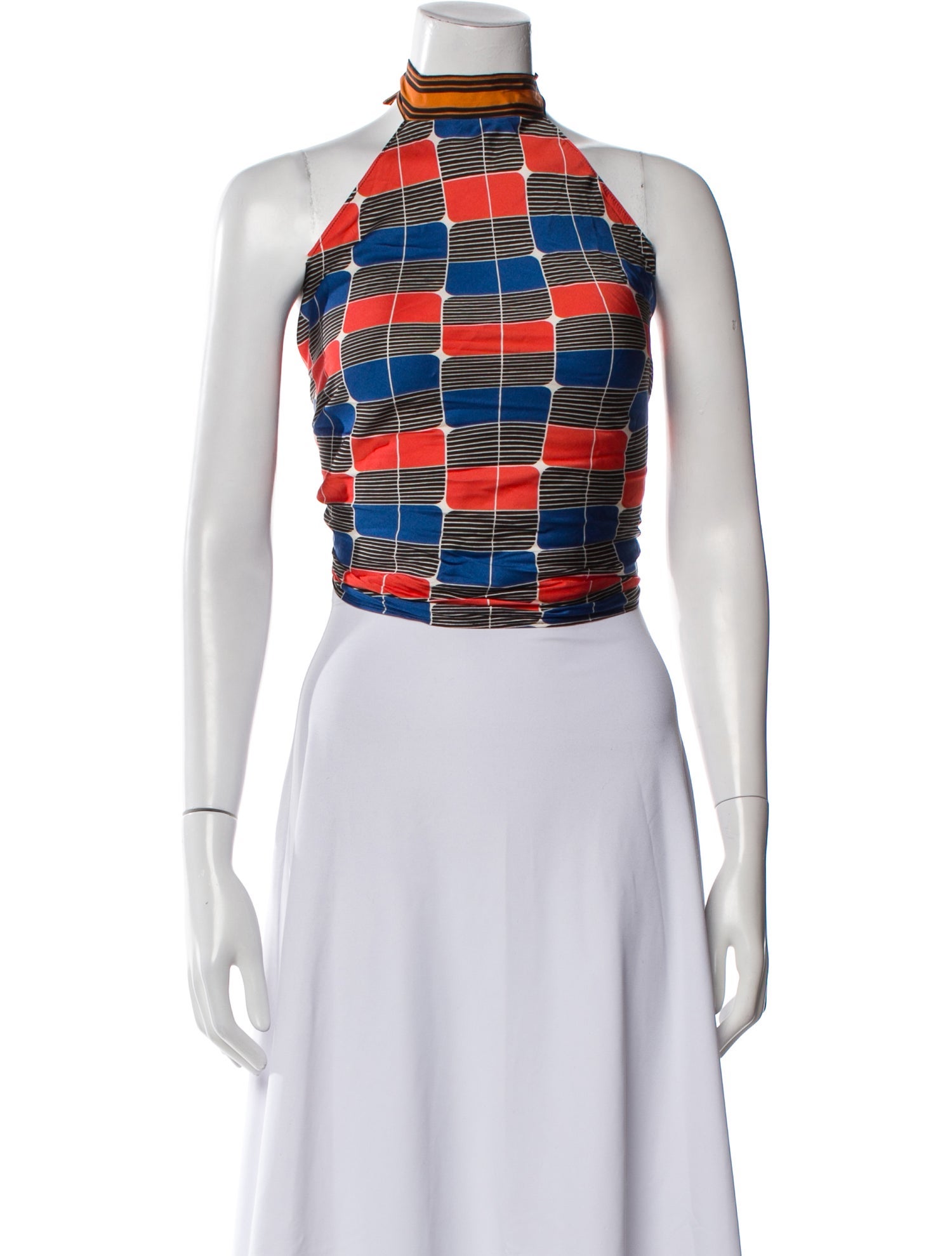 Alexis Plaid Print Strapless Crop Top