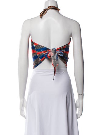 Alexis Plaid Print Strapless Crop Top