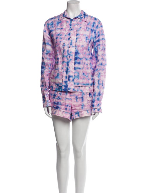 Alexis Linen Tie-Dye Print Short Set