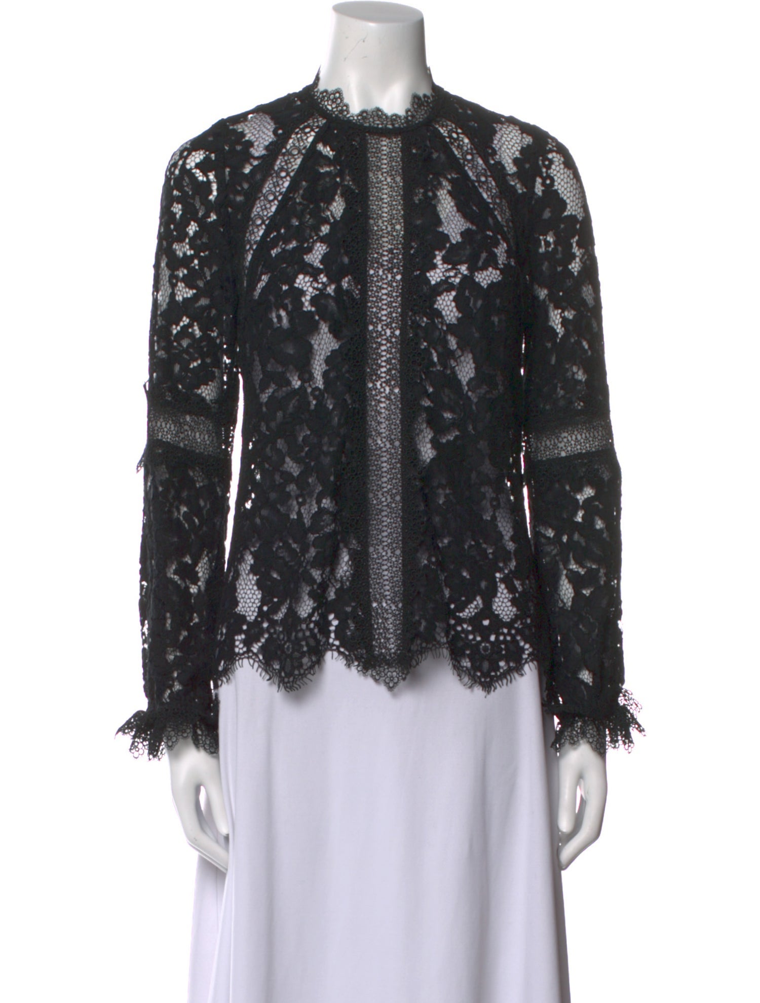 Alexis Lace Pattern Crew Neck Blouse