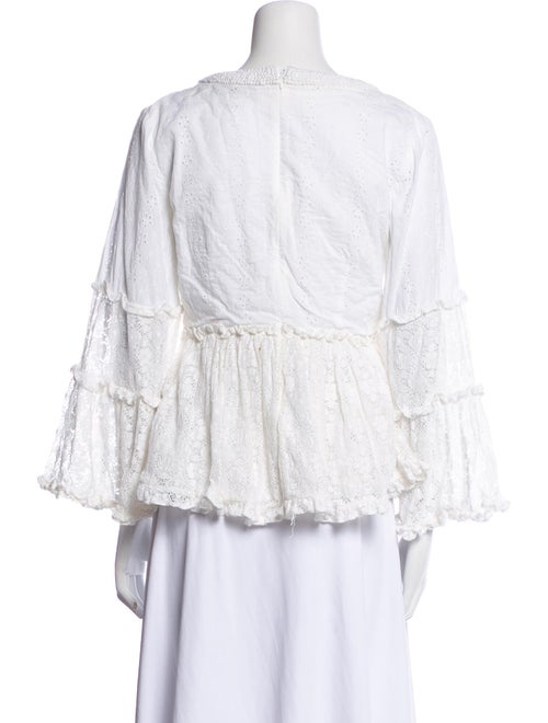 Alexis Lace Pattern V-Neck Blouse