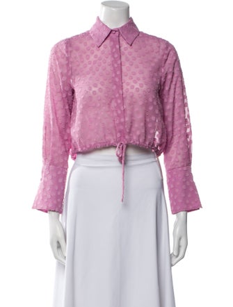 Alexis Lace Pattern Long Sleeve Crop Top