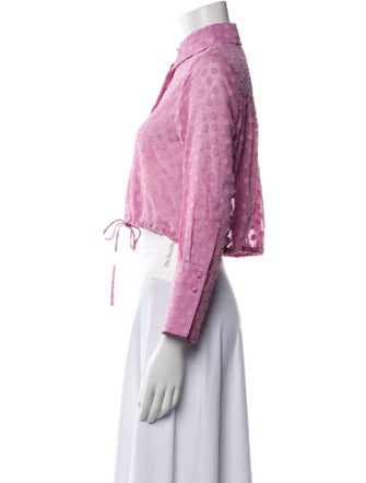 Alexis Lace Pattern Long Sleeve Crop Top