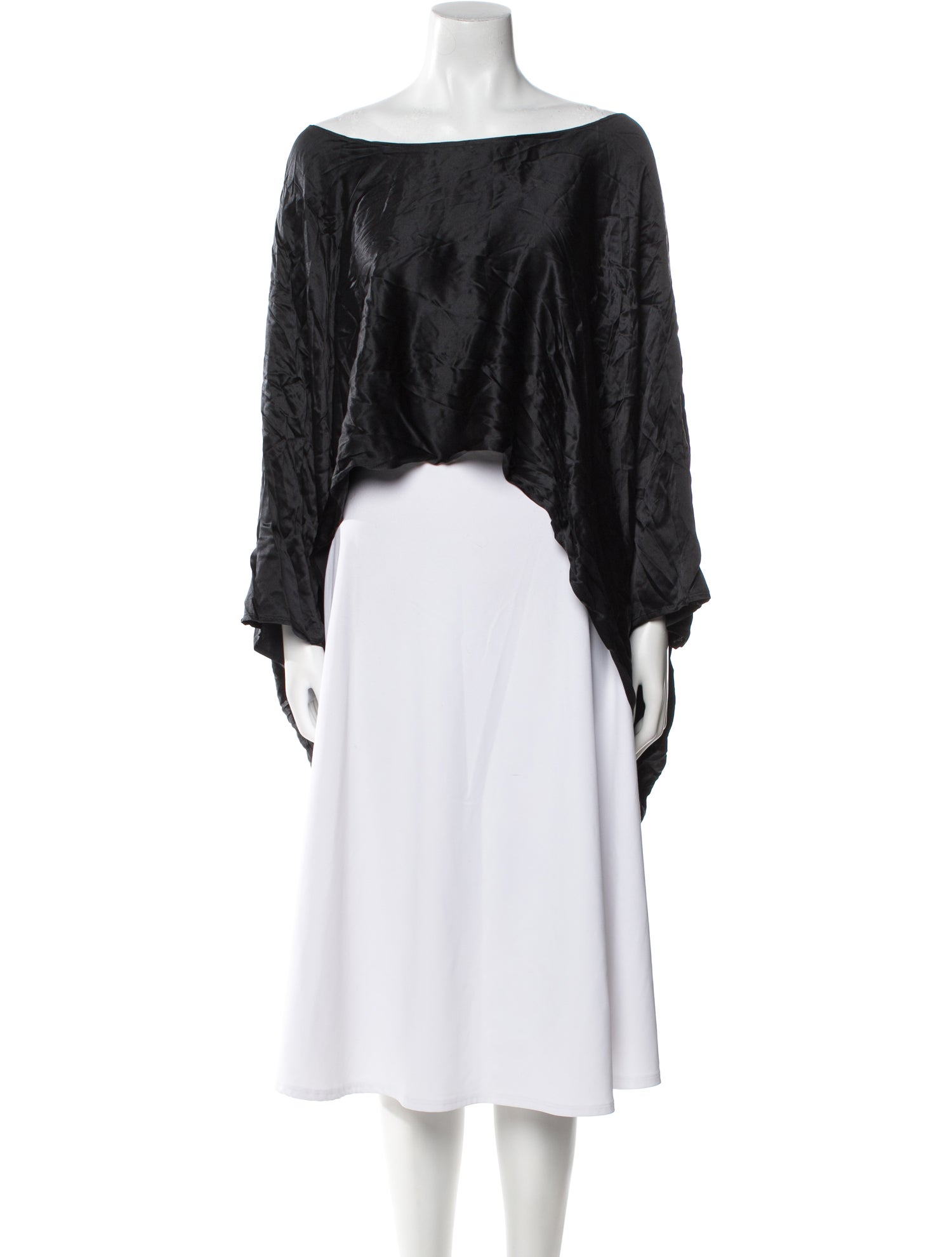 Alexis Silk Bateau Neckline Crop Top