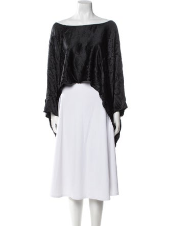 Alexis Silk Bateau Neckline Crop Top