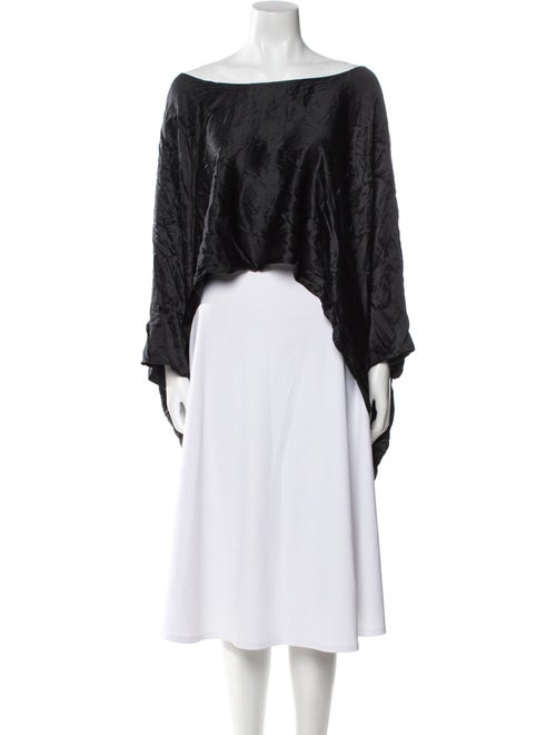 Alexis Silk Bateau Neckline Crop Top