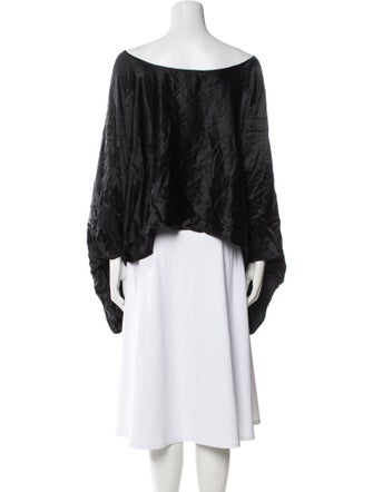 Alexis Silk Bateau Neckline Crop Top