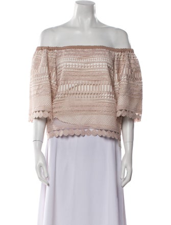 Alexis Patterned Off-The-Shoulder Crop Top