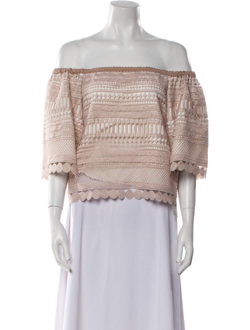 Alexis Patterned Off-The-Shoulder Crop Top