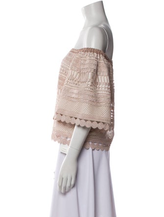 Alexis Patterned Off-The-Shoulder Crop Top