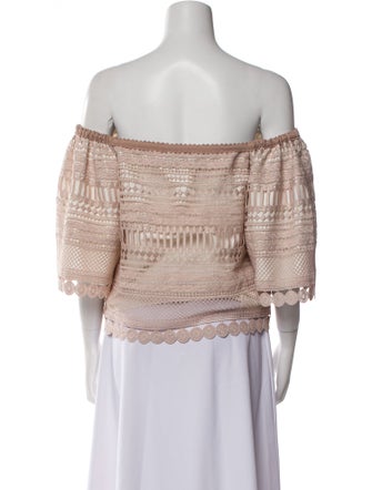 Alexis Patterned Off-The-Shoulder Crop Top