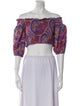 Alexis Paisley Print Off-The-Shoulder Crop Top