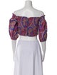 Alexis Paisley Print Off-The-Shoulder Crop Top