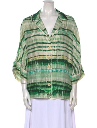 Alexis Printed Three-Quarter Sleeve Blouse