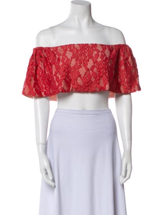 Alexis Printed Off-The-Shoulder Crop Top