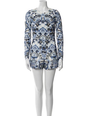 Alexis Lace Pattern Crew Neck Romper