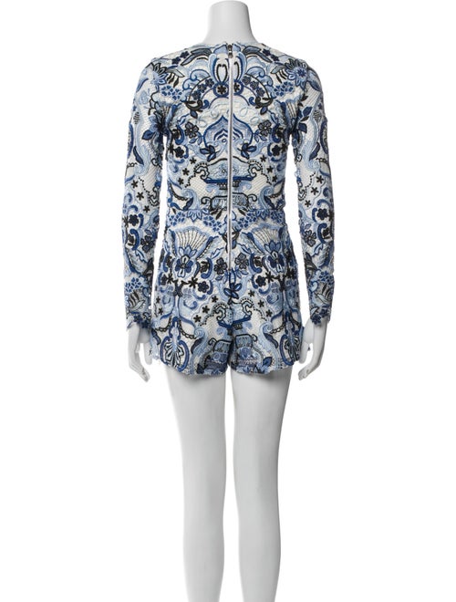 Alexis Lace Pattern Crew Neck Romper