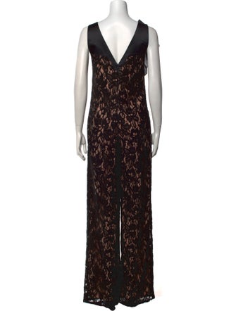 Alexis Lace Pattern V-Neck Jumpsuit