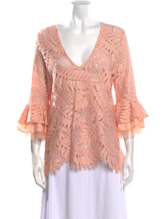 Alexis Lace Pattern V-Neck Blouse