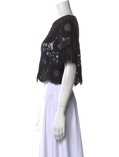 Alexis Lace Pattern Crew Neck Crop Top