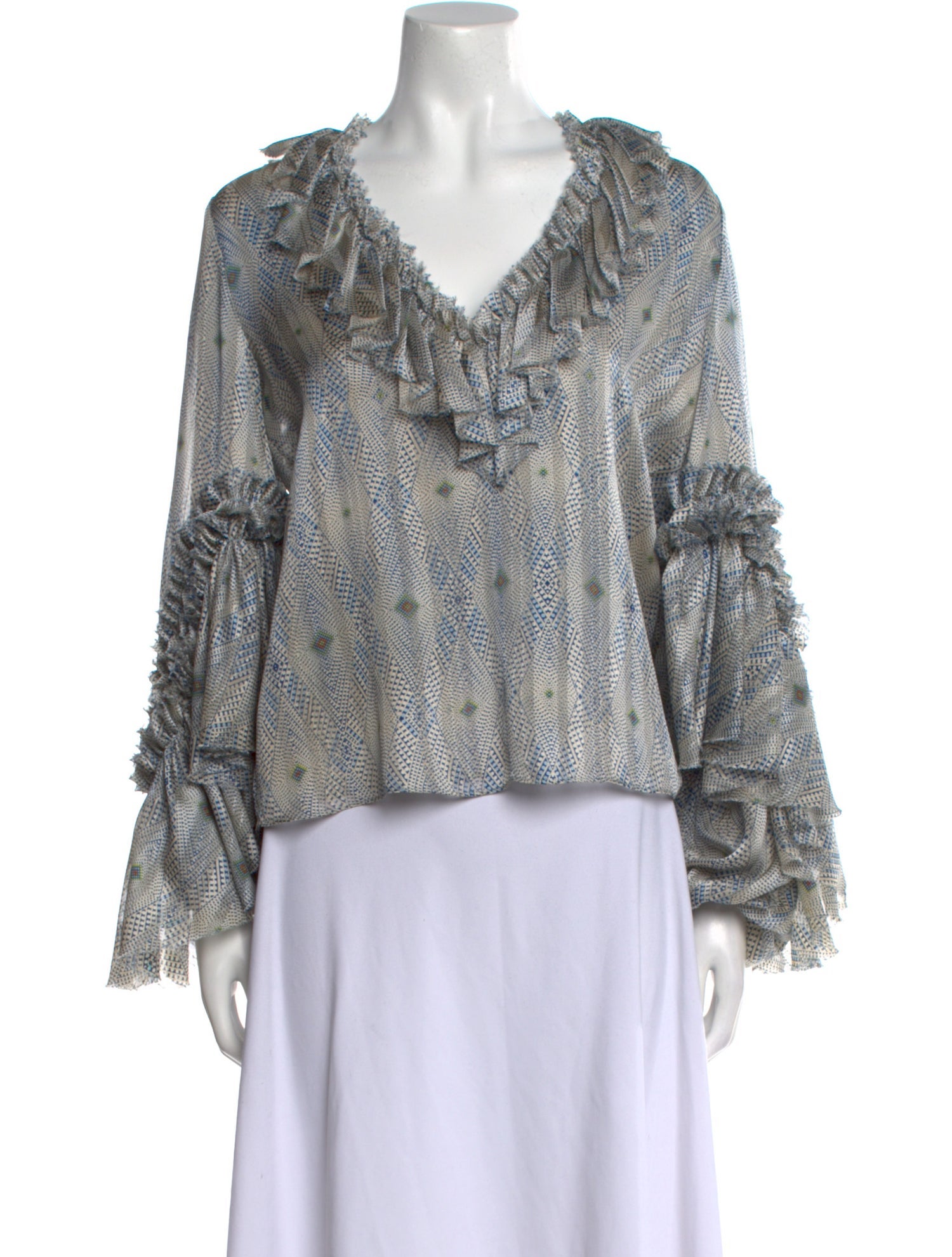 Alexis Printed V-Neck Blouse