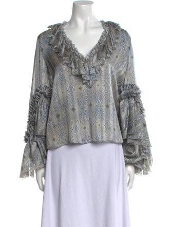Alexis Printed V-Neck Blouse