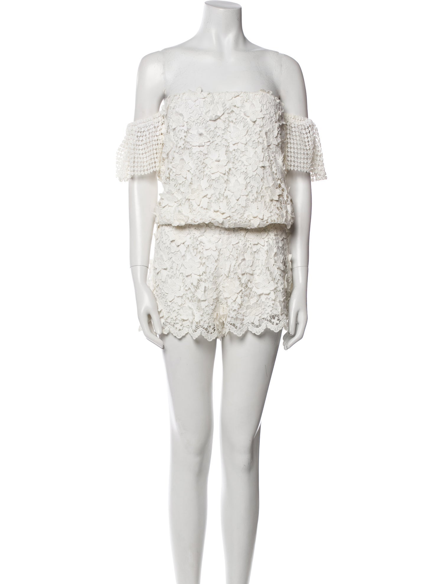 Alexis Lace Pattern Off-The-Shoulder Romper