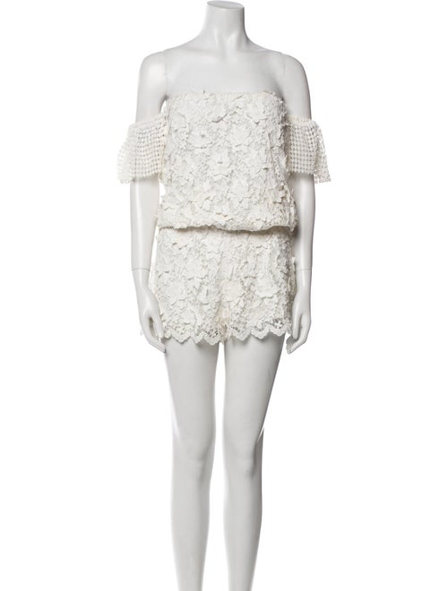 Alexis Lace Pattern Off-The-Shoulder Romper