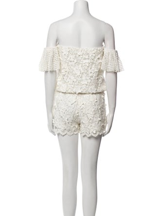 Alexis Lace Pattern Off-The-Shoulder Romper