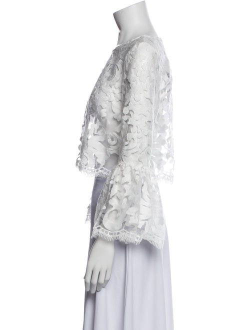 Alexis Lace Pattern Bateau Neckline Crop Top