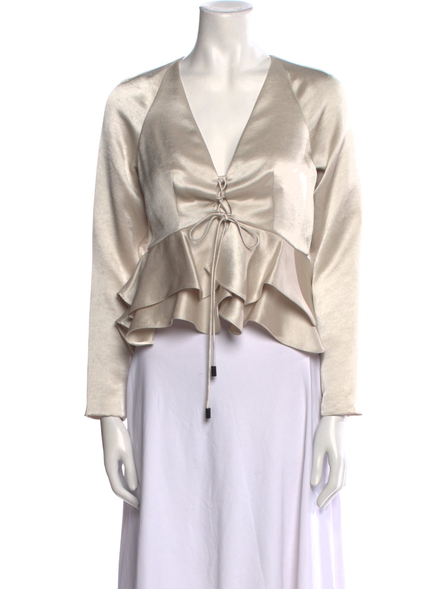 Alexis V-Neck Long Sleeve Crop Top w/ Tags