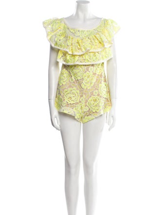 Alexis Lace Pattern Scoop Neck Romper