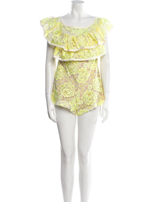 Alexis Lace Pattern Scoop Neck Romper