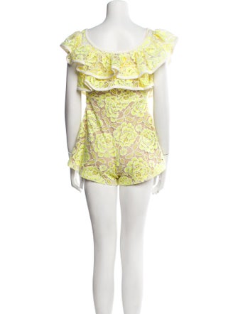 Alexis Lace Pattern Scoop Neck Romper