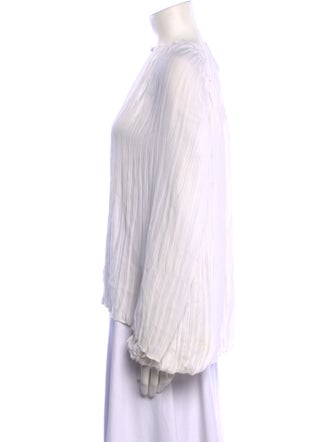 Alexis Striped Mock Neck Button-Up Top