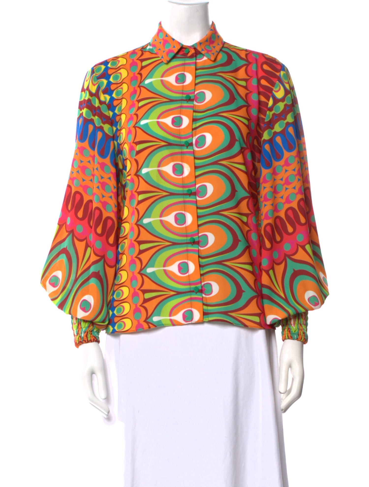 Alexis Printed Three-Quarter Sleeve Blouse