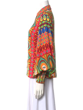 Alexis Printed Three-Quarter Sleeve Blouse