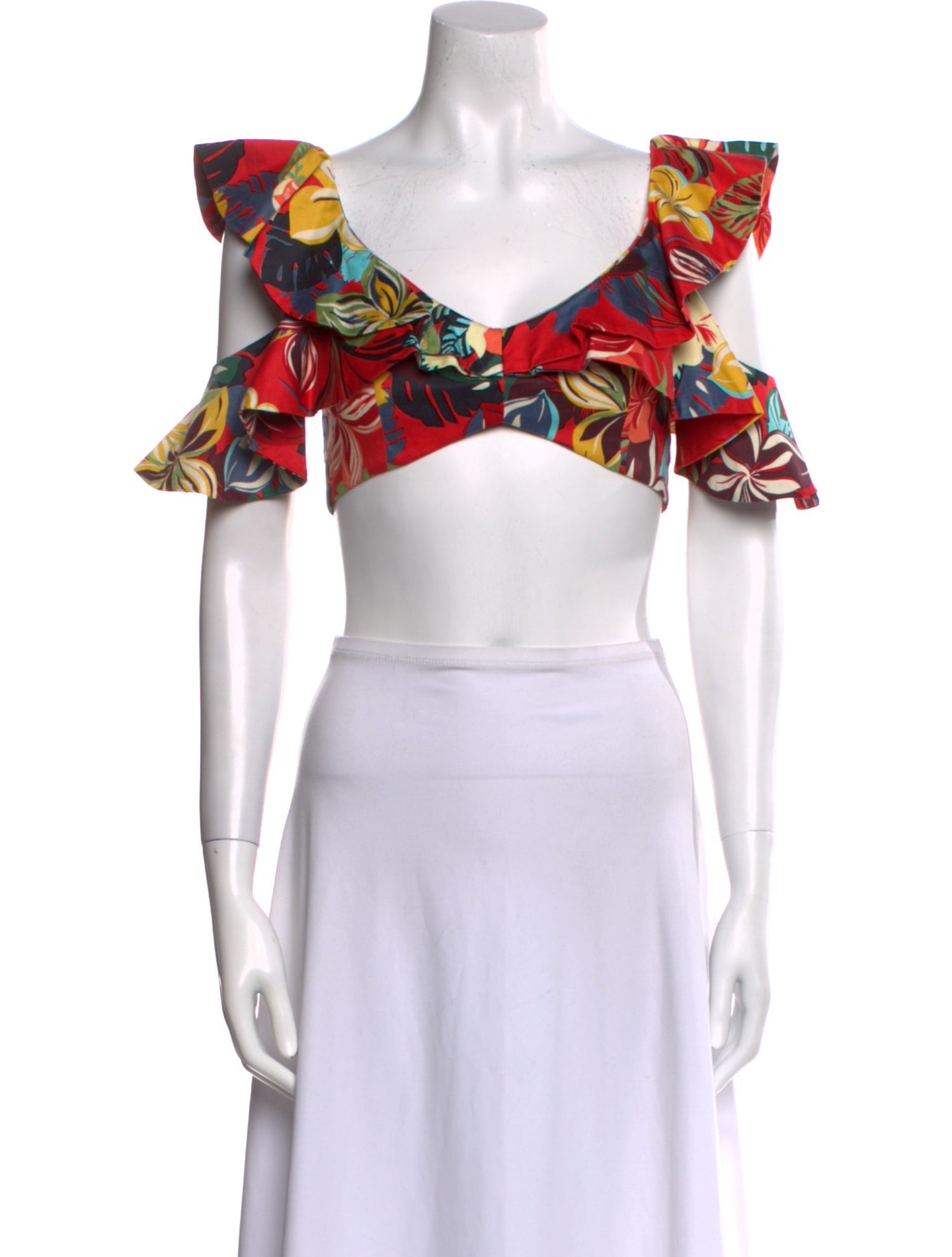 Alexis Floral Print Scoop Neck Crop Top