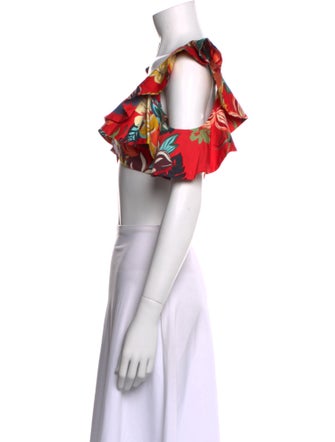 Alexis Floral Print Scoop Neck Crop Top