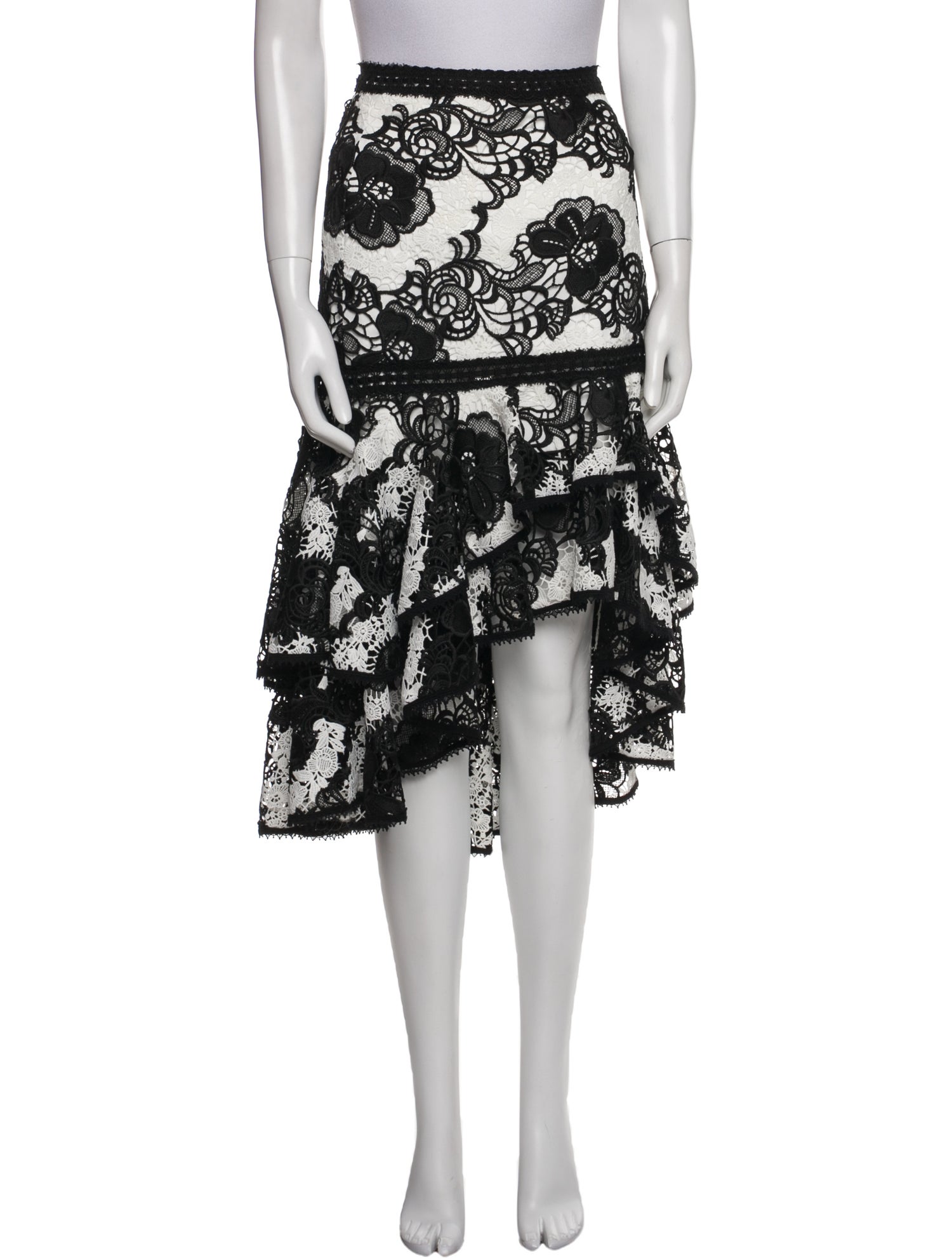 Alexis Lace Pattern Midi Length Skirt