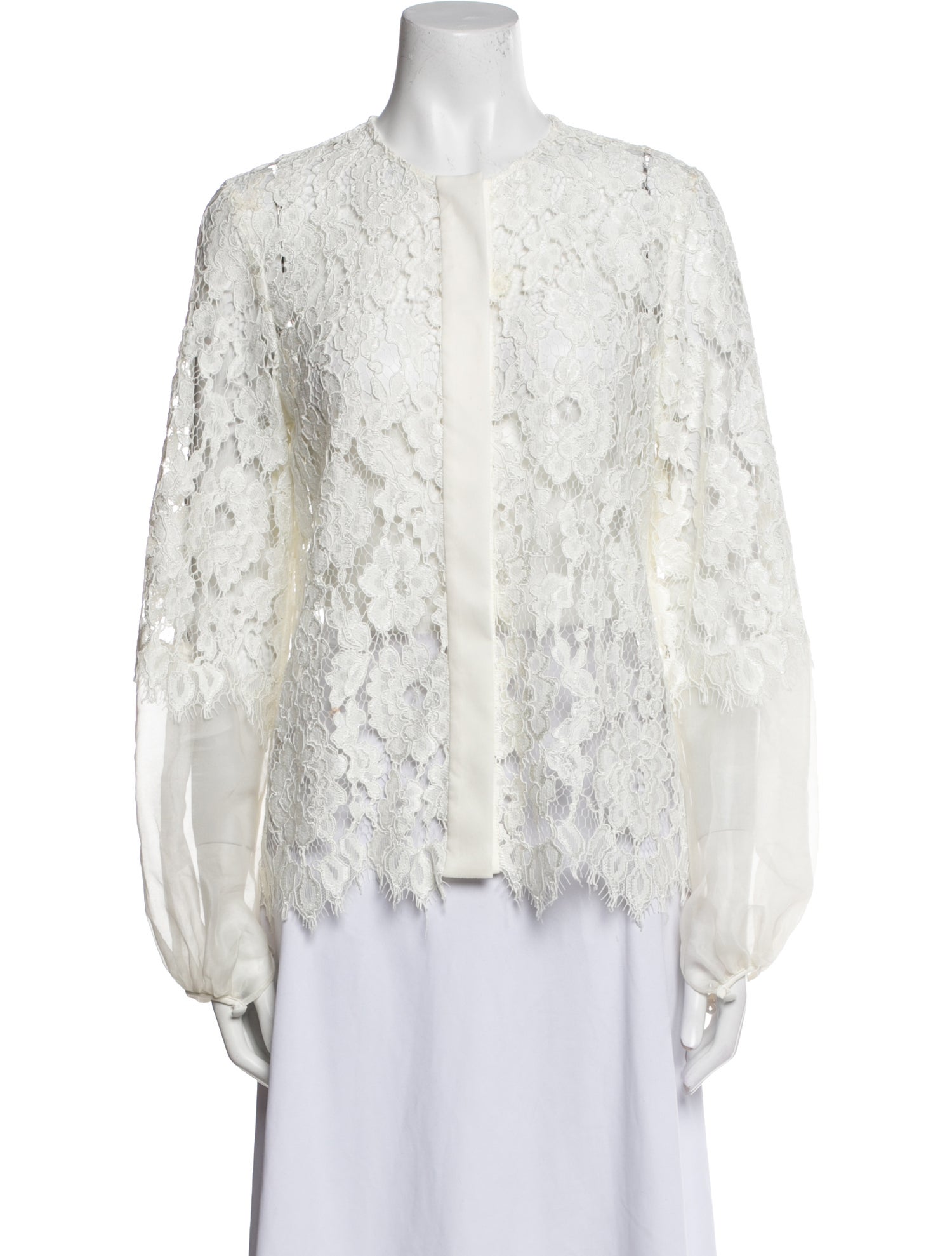 Alexis Lace Pattern Mock Neck Blouse