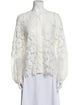 Alexis Lace Pattern Mock Neck Blouse