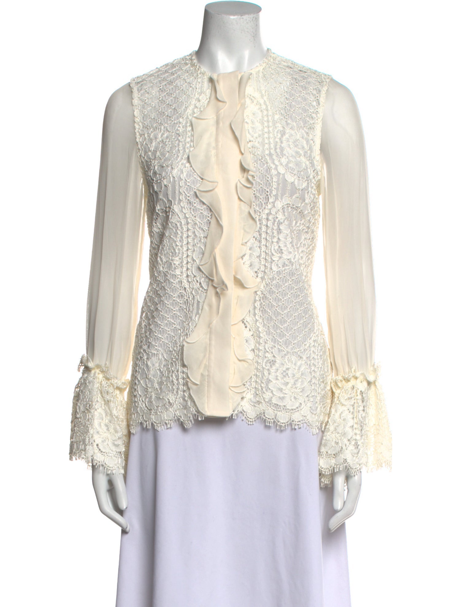 Alexis Lace Pattern Crew Neck Blouse